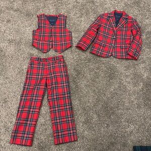 Janie & Jack 3 piece Plaid Holiday Suit
